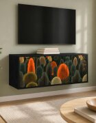 vidaXL Стенен телевизионен шкаф ZAANDAM 102 x 33 x 40 см Черен дъб