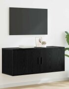 vidaXL Стенен ТВ кабинет 100 x 345 x 40 см Черния дъб