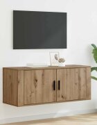 vidaXL Стенен ТВ кабинет 100 x 345 x 40 см Дъб Инженерна дървесина