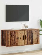 vidaXL Стенен ТВ кабинет 100 x 345 x 40 см Старо дърво