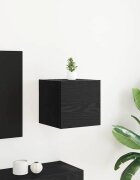 vidaXL Стенен ТВ кабинет 305 x 30 x 30 см Черен дъб