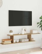 vidaXL Стенен ТВ рафт дъб артизан 125x18x23 см инженерно дърво