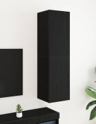vidaXL Стенен ТВ шкаф 305 x 30 x 110 см Черния дъб