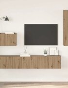 vidaXL Стенен ТВ шкаф 4 бр. Дъб Инженерна дървесина