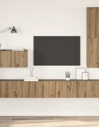 vidaXL Стенен ТВ шкаф 4 бр. Дъб Инженерна дървесина
