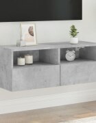 vidaXL Стенен ТВ шкаф бетонно сив 80x30x30 см инженерно дърво
