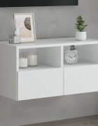 vidaXL Стенен ТВ шкаф бял 60x30x30 см инженерно дърво