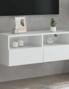 vidaXL Стенен ТВ шкаф бял 80x30x30 см инженерно дърво