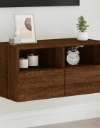 vidaXL Стенен ТВ шкаф кафяв дъб 60x30x30 см инженерно дърво