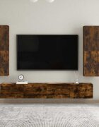 vidaXL Стенен ТВ шкаф опушен дъб 305x30x110 см