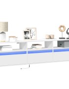 vidaXL Стенен ТВ шкаф с LED бял 180x31x45 см