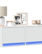 vidaXL Стенен ТВ шкаф с LED осветление бял 100x31x38 см