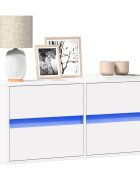 vidaXL Стенен ТВ шкаф с LED осветление бял 100x31x45 см