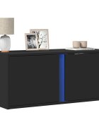 vidaXL Стенен ТВ шкаф с LED осветление черен 80x31x35 см