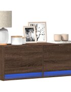 vidaXL Стенен ТВ шкаф с LED осветление кафяв дъб 100x31x38 см