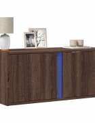 vidaXL Стенен ТВ шкаф с LED осветление кафяв дъб 80x31x35 см