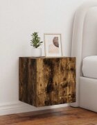 vidaXL Стенен ТВ шкаф с LED осветление опушен дъб 405x35x40 см