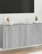 vidaXL Стенен ТВ шкаф с LED осветление сив сонома 100x35x41 см