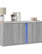 vidaXL Стенен ТВ шкаф с LED осветление сив сонома 80x31x35 см