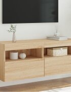 vidaXL Стенен ТВ шкаф с LED осветление сонома дъб 100x30x40 см