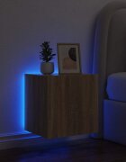 vidaXL Стенен ТВ шкаф с LED осветление сонома дъб 405x35x40 см