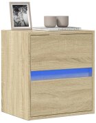 vidaXL Стенен ТВ шкаф с LED осветление сонома дъб 41x31x45 см