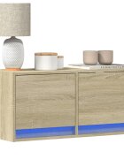 vidaXL Стенен ТВ шкаф с LED осветление сонома дъб 80x31x38 см