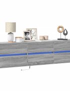 vidaXL Стенен ТВ шкаф с LED сив сонома 180x31x45 см