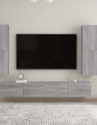 vidaXL Стенен ТВ шкаф сив сонома 305x30x110 см