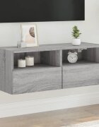 vidaXL Стенен ТВ шкаф сив сонома 80x30x30 см инженерно дърво