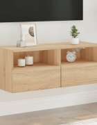 vidaXL Стенен ТВ шкаф сонома дъб 80x30x30 см инженерно дърво