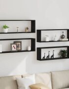 vidaXL Стени за рафтове 4 бр. Черния дъб 80 x 15 x 26 см
