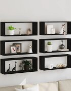 vidaXL Стени за рафтове 6 бр. Черния дъб 60 x 15 x 23 cm