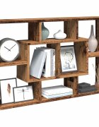 vidaXL стенна етажерка от старо дърво 85x16x525cm инженерна дървесина
