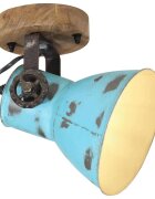 vidaXL Стенна лампа 25 W състарено синьо 115x115x25 см E27