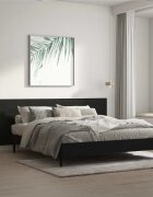 vidaXL Стенна табла за легло черна 240x15x80 см инженерна дървесина