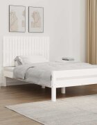 vidaXL Стенна табла за спалня бяла 108x3x60 см борово дърво масив