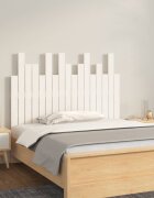 vidaXL Стенна табла за спалня бяла 108x3x80 см борово дърво масив