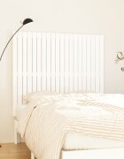 vidaXL Стенна табла за спалня бяла 1275x3x110 см борово дърво масив