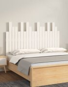 vidaXL Стенна табла за спалня бяла 1275x3x80 см борово дърво масив
