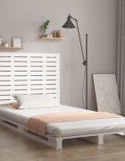 vidaXL Стенна табла за спалня бяла 141x3x915 см борово дърво масив