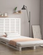 vidaXL Стенна табла за спалня бяла 146x3x915 см борово дърво масив