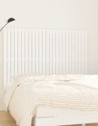 vidaXL Стенна табла за спалня бяла 1595x3x110 см борово дърво масив