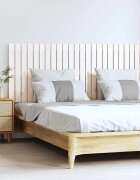 vidaXL Стенна табла за спалня бяла 1595x3x60 см борово дърво масив