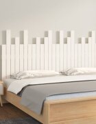 vidaXL Стенна табла за спалня бяла 1595x3x80 см борово дърво масив