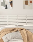 vidaXL Стенна табла за спалня бяла 166x3x63 см борово дърво масив