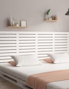 vidaXL Стенна табла за спалня бяла 166x3x915 см борово дърво масив