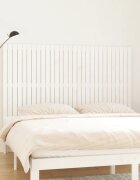 vidaXL Стенна табла за спалня бяла 185x3x110 см борово дърво масив