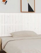 vidaXL Стенна табла за спалня бяла 185x3x90 см борово дърво масив