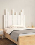 vidaXL Стенна табла за спалня бяла 825x3x80 см борово дърво масив
